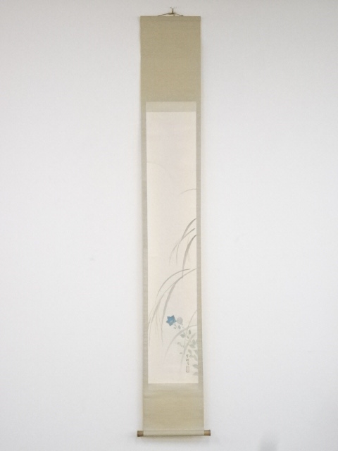 JAPANESE HANGING SCROLL / HAND PAINTED / AUTUMN FLOWERS